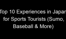 Top 10 Experiences in Japan for Sports Tourists (Sumo, Baseball & More)