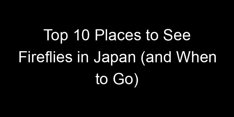 You are currently viewing Top 10 Places to See Fireflies in Japan (and When to Go)