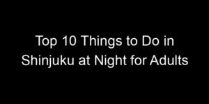 Read more about the article Top 10 Things to Do in Shinjuku at Night for Adults