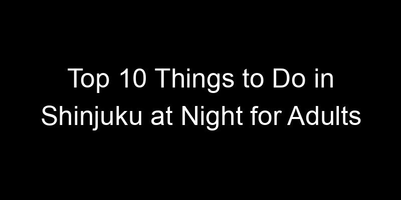 Read more about the article Top 10 Things to Do in Shinjuku at Night for Adults