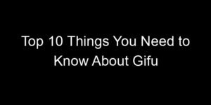 Read more about the article Top 10 Things You Need to Know About Gifu