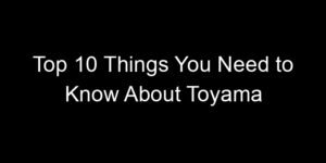 Read more about the article Top 10 Things You Need to Know About Toyama